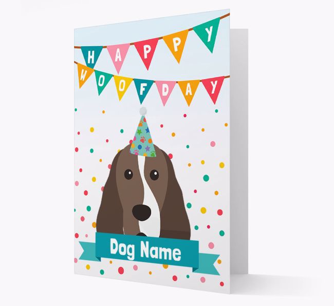 Personalised Card 'Happy Woofday {dogsName}' with {breedCommonName} Icon